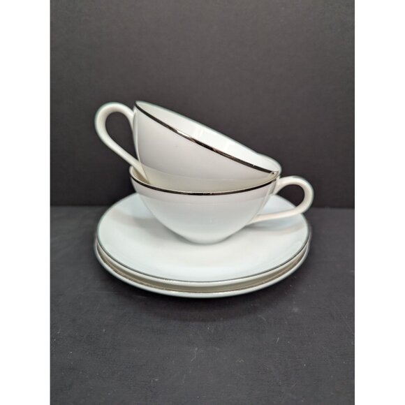 Royal M by Mitashoten Platinum Knight M109 Teacup and Saucer Set of 2 - Picture 10 of 11